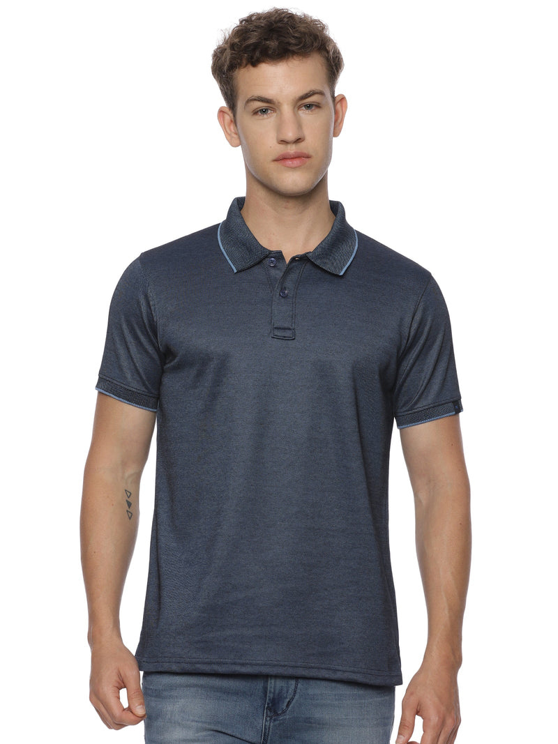 Monte Carlo MC Jaggard Navy Blue Polo T-Shirt for Men | Cotton Regular Fit Polo