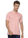Monte Carlo MC Jaggard Peach Pink Polo T-Shirt for Men | Cotton Regular Fit Polo
