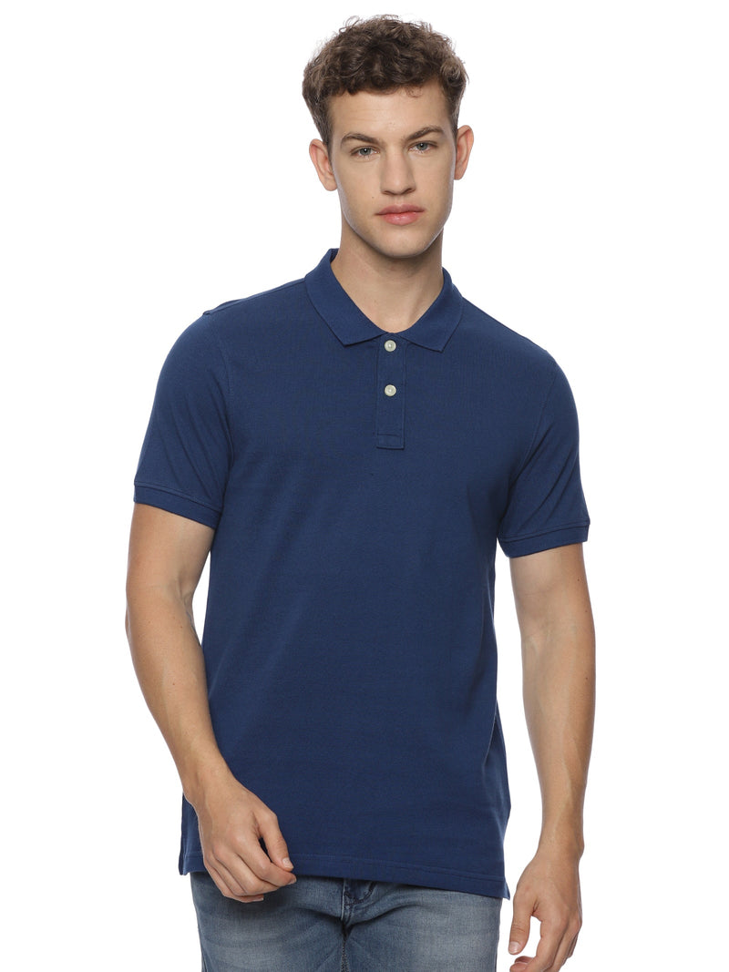 Monte Carlo Men's Steel Blue Plain Polo T-Shirt | Premium Half Sleeve Cotton Polo