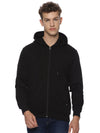 Monte Carlo Black Terry Hoodie for Men | Full Zip Hooded Sweatshirt | Regular Fit