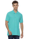 Monte Carlo Men's Aqua Blue Plain Polo T-Shirt | Premium Half Sleeve Solid Polo Tee
