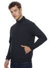 Monte Carlo Men's Bonded Navy Blue Fleece Jacket | Full Zip High Neck Winter Jacket