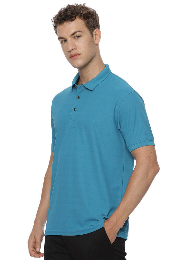 Monte Carlo Men's Sky Blue Dry Fit Polo T-Shirt | Premium Half Sleeve Performance Polo