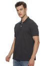 Monte Carlo Men's Charcoal Melange Plain Polo T-Shirt | Premium Half Sleeve Cotton Polo