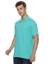 Monte Carlo Men's Aqua Blue Plain Polo T-Shirt | Premium Half Sleeve Solid Polo Tee