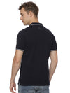 Monte Carlo Men's Navy Blue Tipping Polo T-Shirt | Premium Half Sleeve Cotton Polo with Contrast Collar
