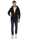 Monte Carlo Black Terry Hoodie for Men | Full Zip Hooded Sweatshirt | Regular Fit
