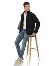 Monte Carlo Men's Bonded Black Fleece Jacket | Full Zip High Neck Winter Jacket