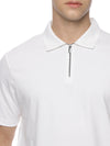 Monte Carlo Men's White Zipper Polo T-Shirt | Premium Half Sleeve Zip Neck Polo