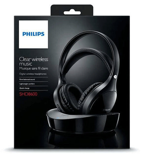 Philips SHD8600 Wireless Over-Ear Headphones | Digital RF Headphones with Charging Dock