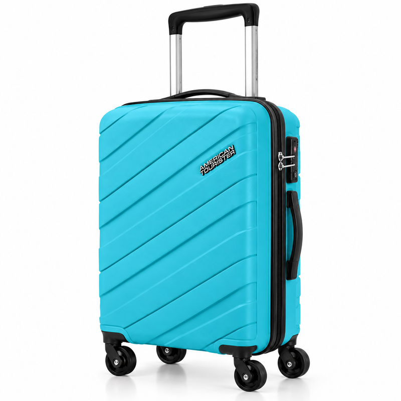 American Tourister Tuscon DZ 55cm Cabin Trolley Bag – Turquoise Polypropylene Hard Shell Spinner Luggage