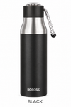 Borosil Aquasoul 600 ML Vacuum Insulated Stainless Steel Water Bottle – Flora, Black, Slate, Vibrant & Tropical