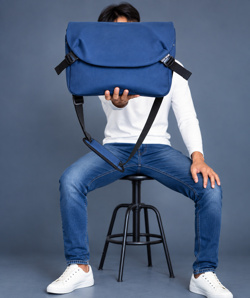 AZURE 15.6 Inch Laptop Messenger Bag – Durable Water-Resistant Laptop Bag with Double Flap Closure, Adjustable Shoulder Strap & Multiple Pockets