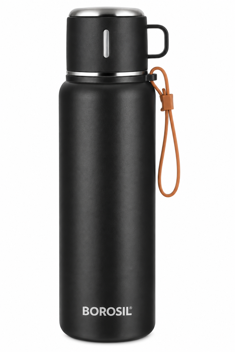 Borosil Cruise 900 ML Vacuum Insulated Stainless Steel Water Bottle – Black & Green