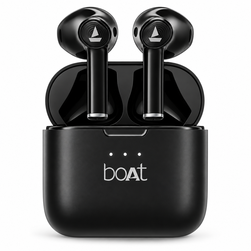 boAt Airdopes 138 Active Black True Wireless Earbuds, 13mm Drivers, Bluetooth 5.0, Insta Wake N' Pair, Type-C Charging, Built-in Microphone, Ergonomic Design