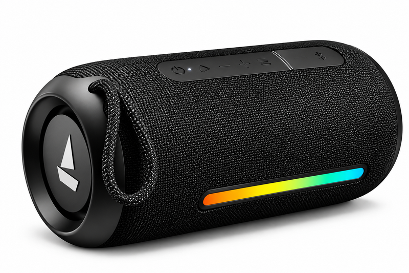 boAt Stone 358 Pro Portable Bluetooth Speaker, 14W Signature Sound, RGB LED Lights, 12 Hours Playback, IPX5 Water Resistance, Bluetooth 5.3, TWS Mode, Raging Black