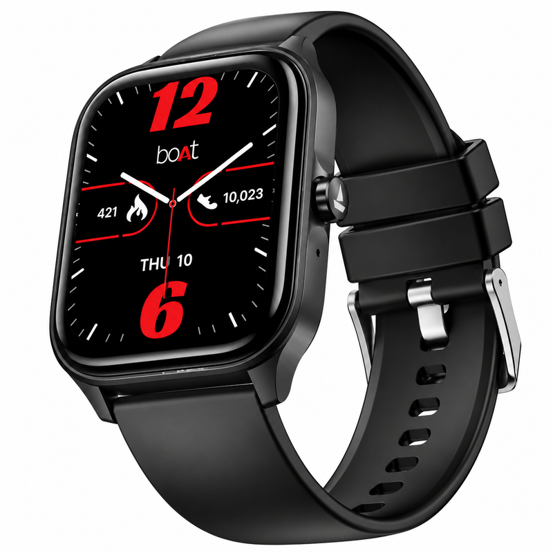 boAt Wave Magma 2 Active Black Smartwatch, Stylish Smart Watch with Large Display, Bluetooth Calling, Fitness Tracking and Smart Notifications