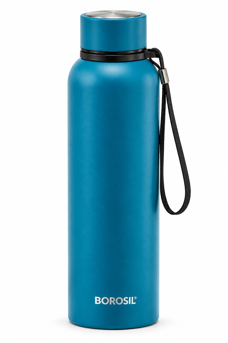 Borosil Trek 700 ML Vacuum Insulated Stainless Steel Water Bottle – Blue