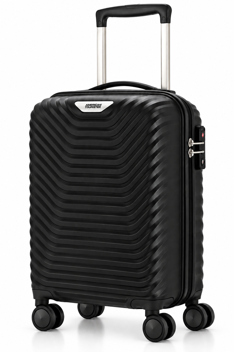 American Tourister Colorado Plus SP55 TSA Cabin Trolley Bag, 8-Wheel Spinner Suitcase, Polypropylene Hard Shell