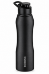 Borosil Grip-N-Sip Single Wall Water Bottle – Steel, Maroon & Black, 750 ML & 1 L