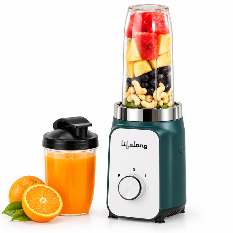 Lifelong Nutri Blender 450W with 2 Jars | Personal Smoothie, Juice & Shake Maker