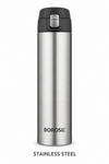 Borosil Nova 500 ML Vacuum Insulated Stainless Steel Bottle – Blue, Titanium & Stainless Steel