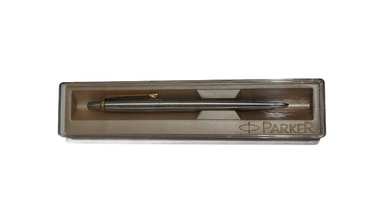 Parker Dotted Stainless Steel Ball Pen | Premium Executive Ballpoint Pen with Gift Box