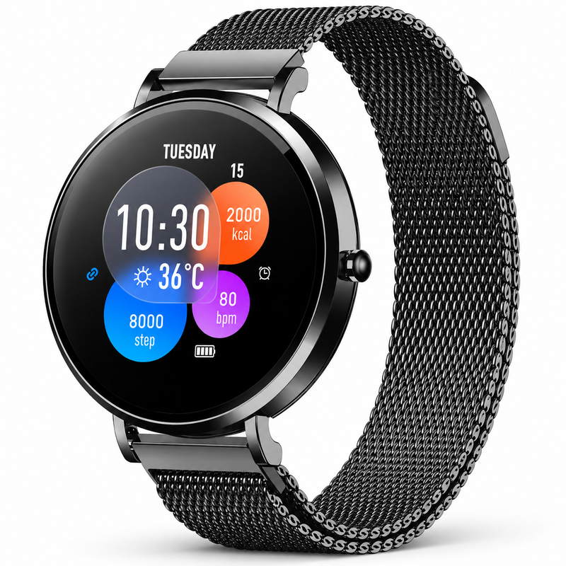 Pebble Ivy Women's Smartwatch 1.27" HD Display | Bluetooth Calling, Female Health, Heart Rate & Fitness Tracking