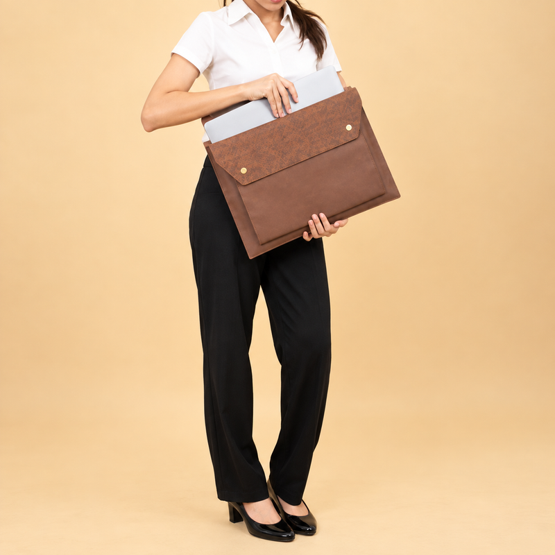 RITTER 16.5 Inch Laptop Sleeve – Premium Faux Leather Laptop Case with Padded Protection & Magnetic Flap Closure