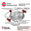Hawkins Tri-Ply Stainless Steel Deep Fry Pan 1.5L (26 cm, 3 mm) with Glass Lid – Induction Compatible | Corporate Gift Essential