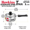 Hawkins Stainless Steel Tpan 1L with Glass Lid – Compact Induction Cookware | Corporate Gift Essential