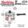Hawkins Stainless Steel Tpan 1.5L with Glass Lid – Induction Compatible Cookware | Corporate Gift Essential
