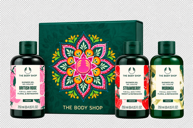 The Body Shop Shower Gel Gift Set – British Rose, Strawberry & Moringa 250ml Each