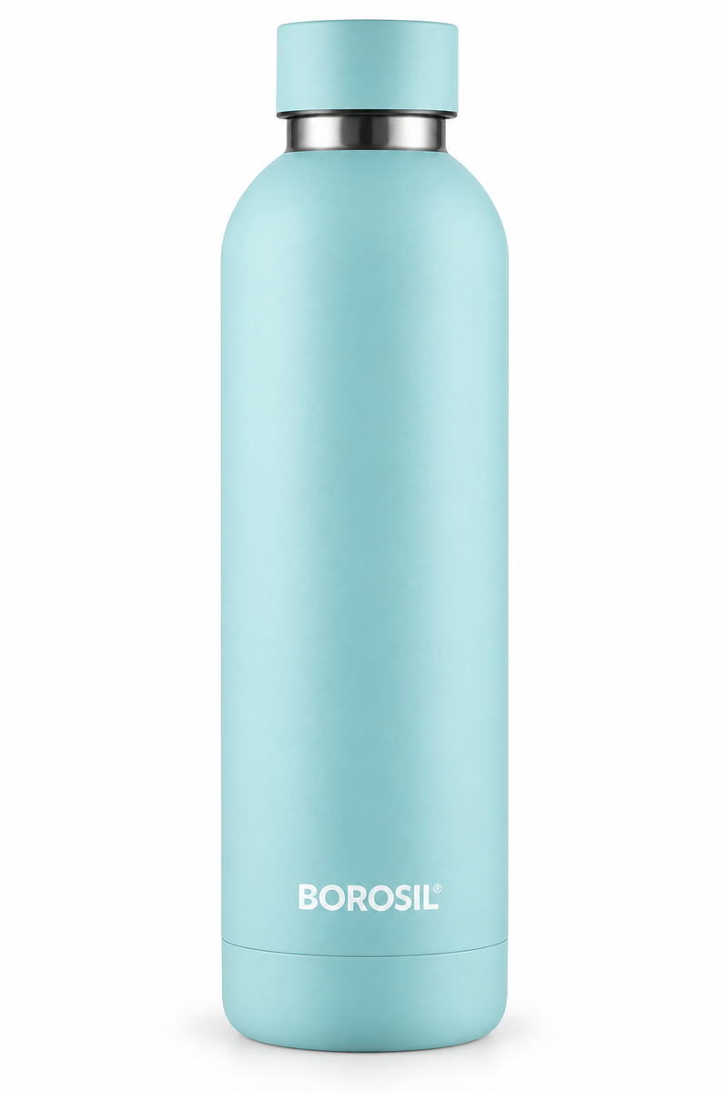Borosil Pacific Vacuum Insulated Stainless Steel Water Bottle – Light Blue