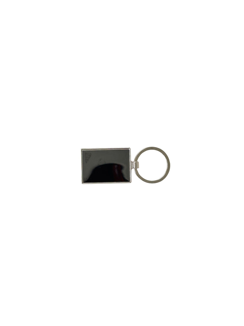 Metal Rectangle Keychain with Black Enamel | Customizable Corporate Gift