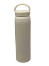 Matte Beige Insulated Water Bottle with Loop Lid | Double Wall Stainless Steel Flask | 500ML