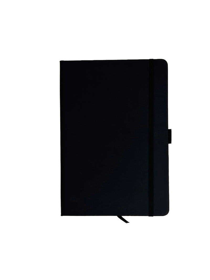 Premium Matte Black Hardcover Notebook with Pen Loop & Elastic Closure