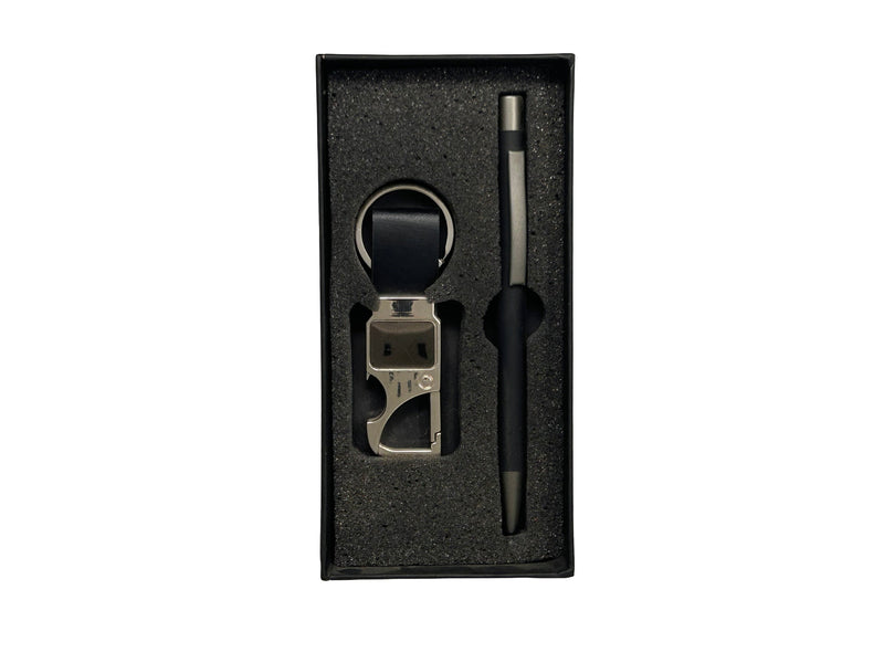 Gunmetal Pen & Keychain Gift Set | Sleek 2-Piece Corporate Gift Box
