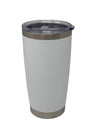 Premium White Sublimation Tumbler 20oz | Insulated Stainless Steel Travel Cup with Clear Lid