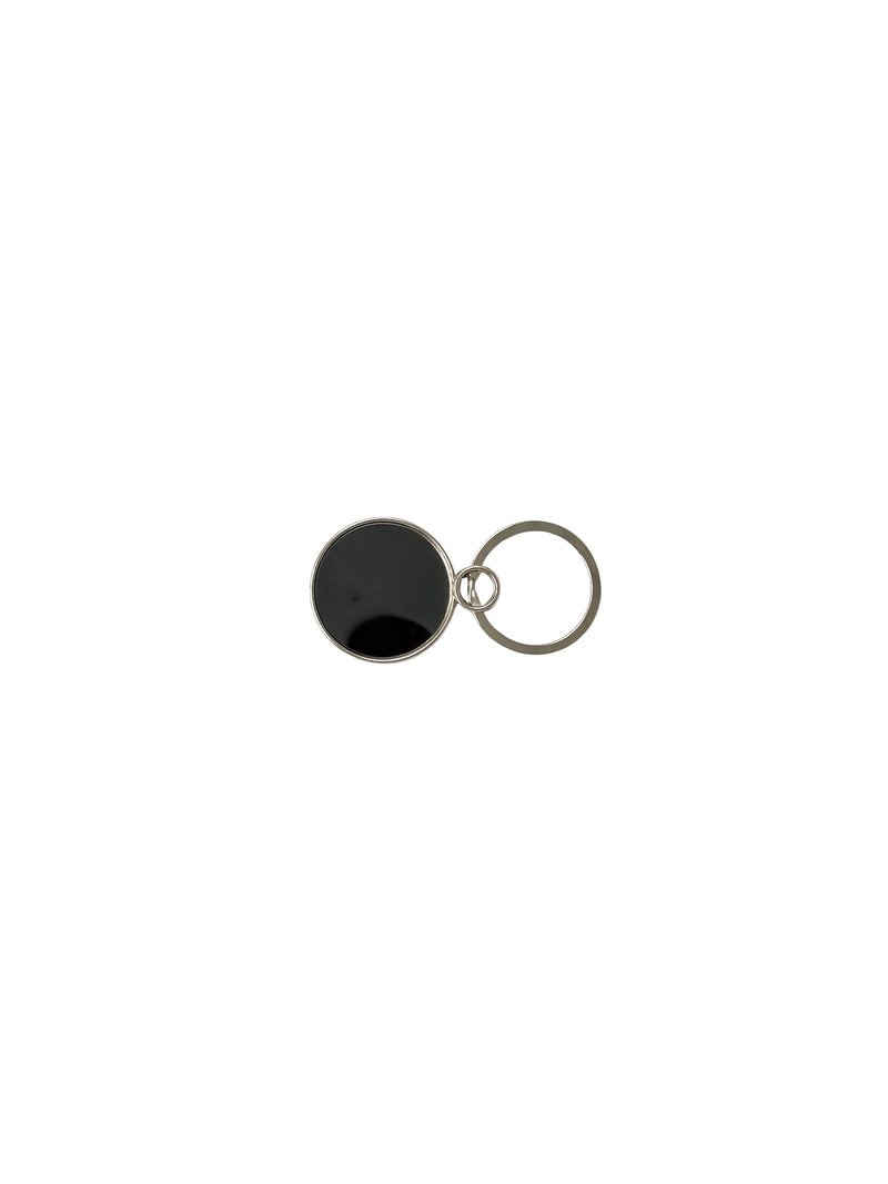 Round Metal Keychain with Black Enamel | Classic Personalized Corporate Gift