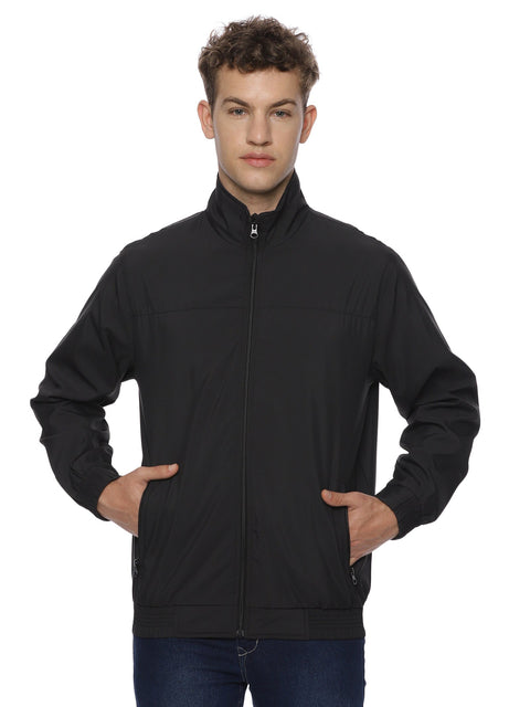 Monte Carlo Men's Black Lightweight Full Zip Jacket | Windcheater Casual Jacket