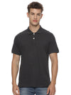 Monte Carlo Men's Charcoal Melange Plain Polo T-Shirt | Premium Half Sleeve Cotton Polo