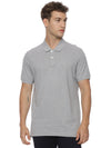 Monte Carlo Men's Light Grey Melange Plain Polo T-Shirt | Premium Half Sleeve Cotton Polo
