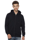 Monte Carlo Navy Blue Terry Hoodie for Men | Full Zip Hooded Sweatshirt | Regular Fit