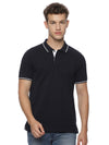Monte Carlo Men's Navy Blue Tipping Polo T-Shirt | Premium Half Sleeve Cotton Polo with Contrast Collar