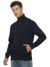 Monte Carlo Men's Navy Blue Fleece Jacket | Full Zip High Neck Winter Jacket