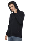 Monte Carlo Navy Blue Terry Hoodie for Men | Full Zip Hooded Sweatshirt | Regular Fit