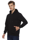Monte Carlo Black Terry Hoodie for Men | Full Zip Hooded Sweatshirt | Regular Fit