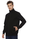 Monte Carlo Men's Black Fleece Jacket | Full Zip High Neck Winter Jacket