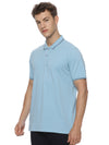 Monte Carlo Men's Sky Blue Tipping Polo T-Shirt | Premium Half Sleeve Cotton Polo with Contrast Collar
